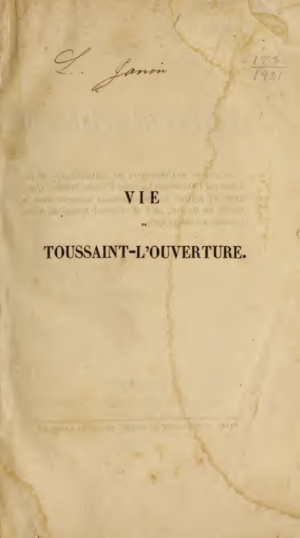  VIE DE TOUSSAINT-L'OUVERTURE.